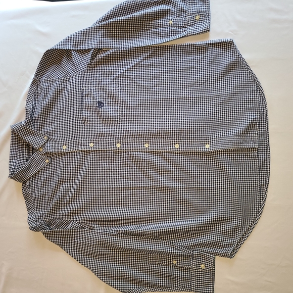 XL Chaps Navy and White Gingham Button Down Shirt Size XL - Picture 1 of 4